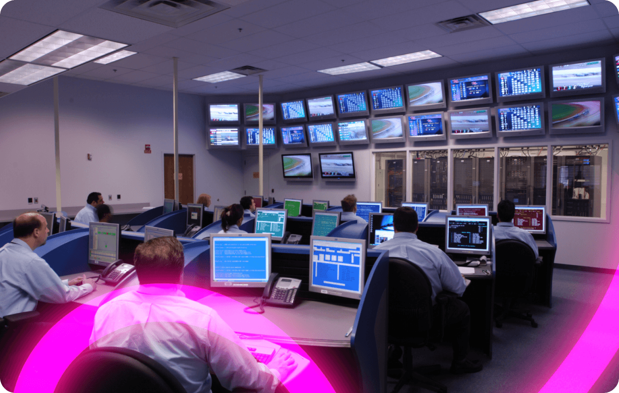 Global Tote operations team working in a racing control room